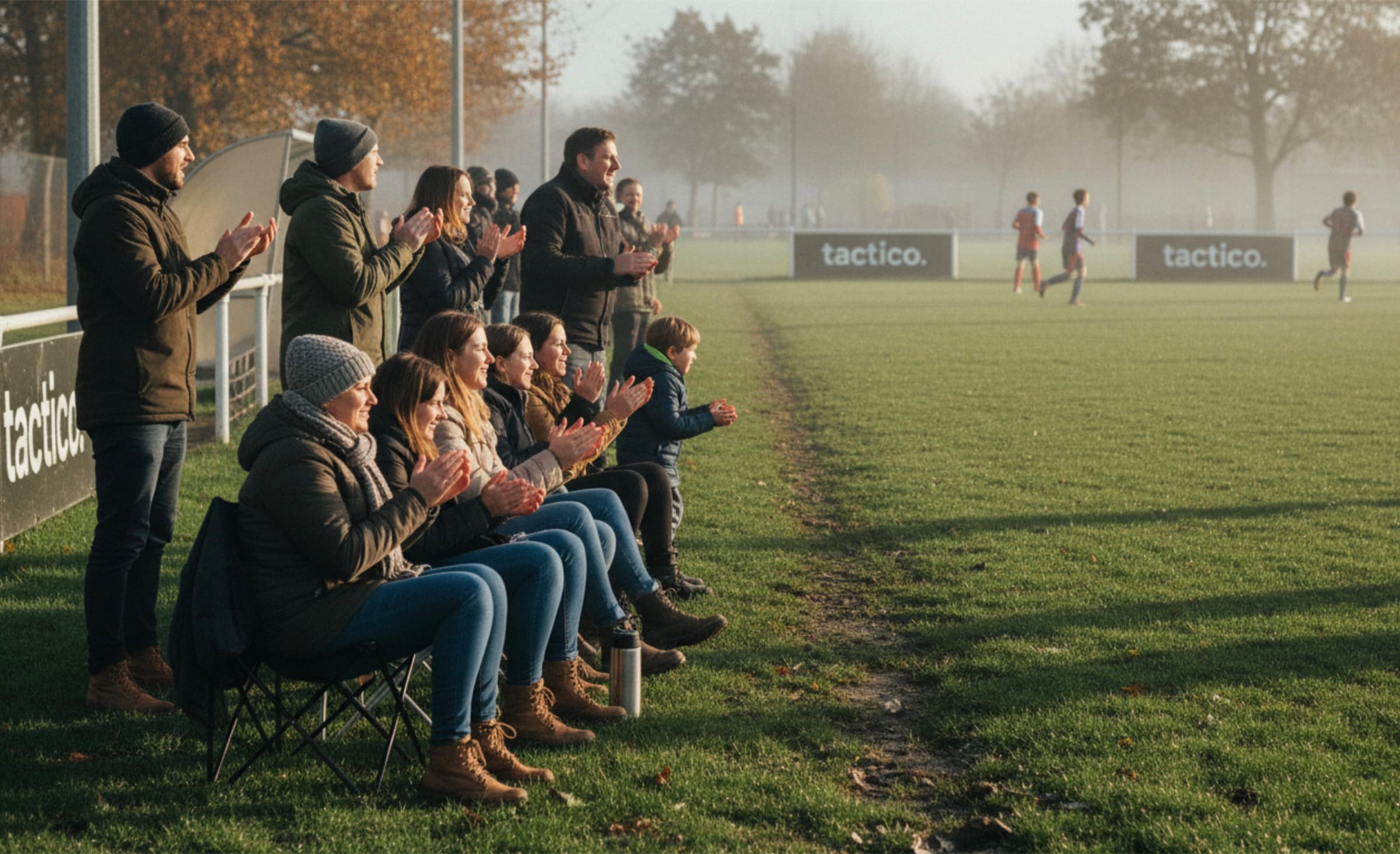 Grassroots football players training together on local pitch - tactico's mission to support community football